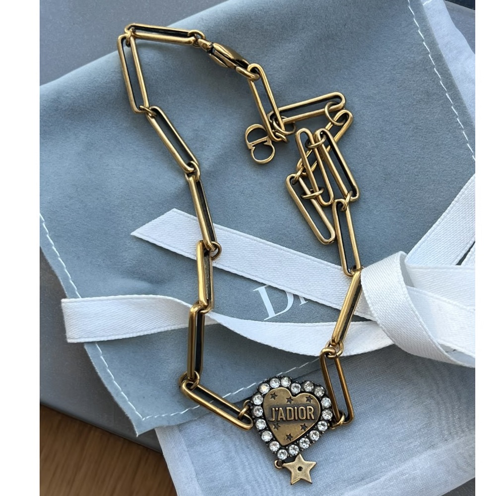 AUTHENTIC Christinan Dior J’adior Crystal Heart Necklace. SS 2018/2019